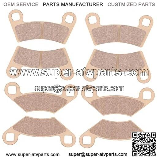 Front & Rear Brake Pads Sintered for Polaris RZR 570 2012-2019, Sintered-golden