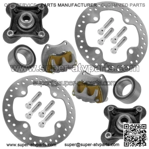 For Polaris RZR XP 1000 2014-17 Rear Left&Right Brake Caliper & Disc w/Wheel Hub
