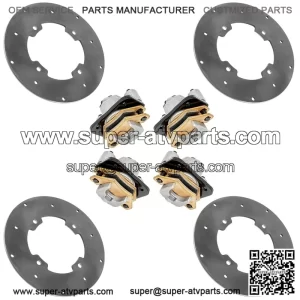 For Arctic Cat Wildcat 1000 2013 Front Left & Right Rear Brake Disc w/Calipers
