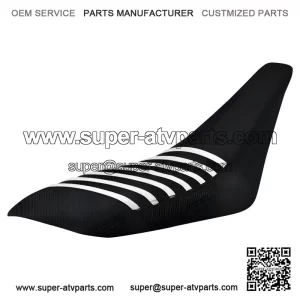 Gripper Seat Cover??Yamaha YFZ 450??2004 - 2013??all BLACK/ WHITE ribs LOGO #200