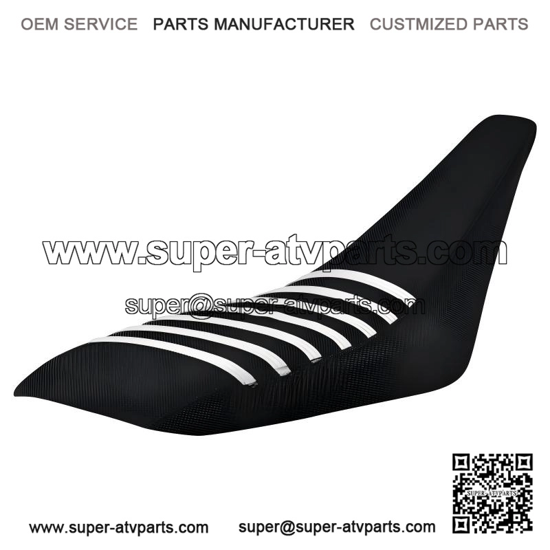 Gripper Seat Cover??Yamaha YFZ 450??2004 - 2013??all BLACK/ WHITE ribs LOGO #200